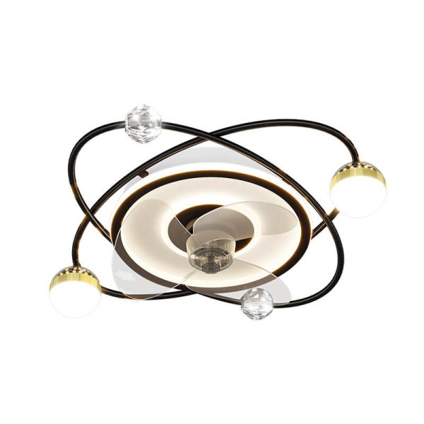 Modern Light Luxury Ring Star Effect LED Invisible Flush Mount Ceiling Fan Light - Image 5