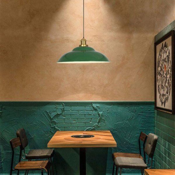Industrial Vintage Green Iron Dome Cone 1-Light Pendant Light - Image 29