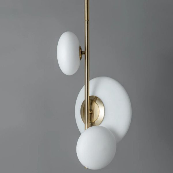 Modern Minimalist Brass Glass Ball 3-Light Chandelier - Image 5