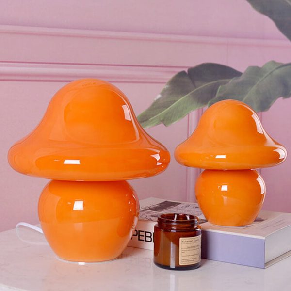 Modern Decorative Mushroom Striped Glass 1-Light Table Lamp - Image 6
