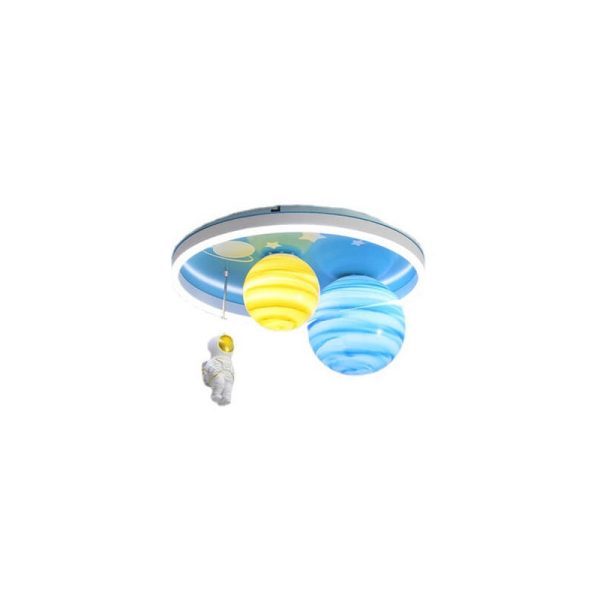 Astronaut Planet Round Kids Flush Mount Ceiling Light - Image 6
