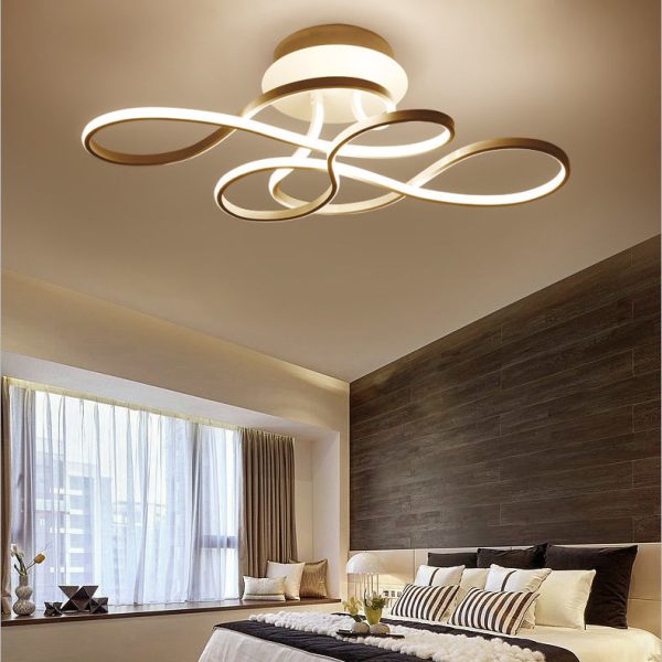 Modern Transitional Irregular Strip Aluminum Acrylic LED Semi-Flush Mount Ceiling Light For Living Room - Image 14