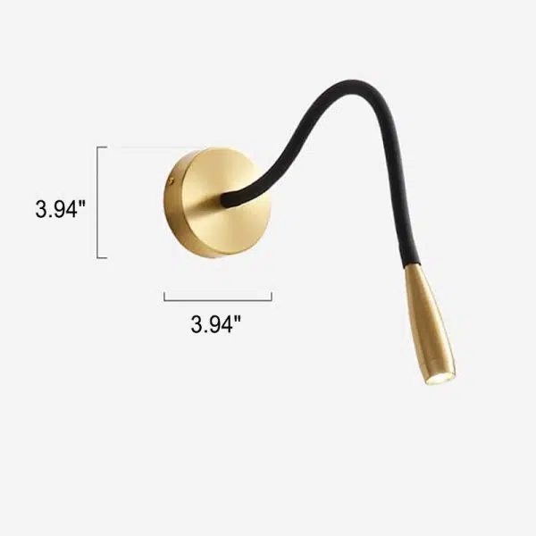 Simple Hose Spotlight Brass LED Reading Wall Sconce Lamp - Image 3