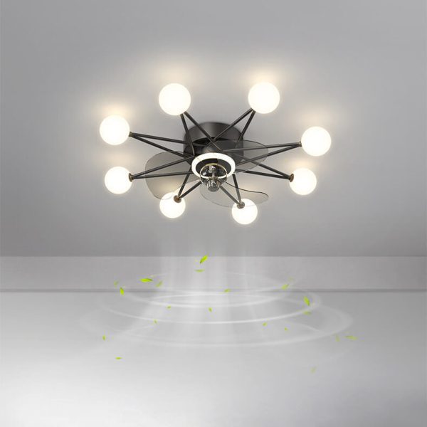 Modern Minimalist Creative Star LED Flush Mount Ceiling Fan Light - Image 2