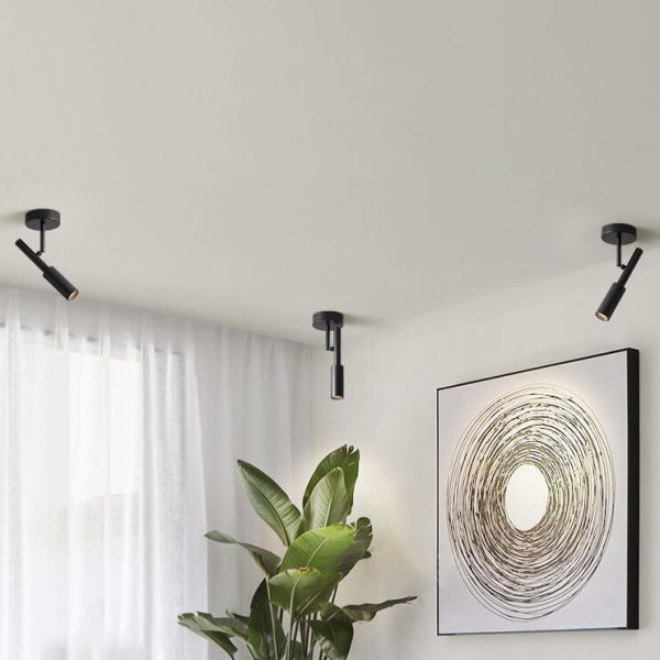 Minimalist Spotlight Rotatable LED Semi-Flush Mount Ceiling Light - Image 4