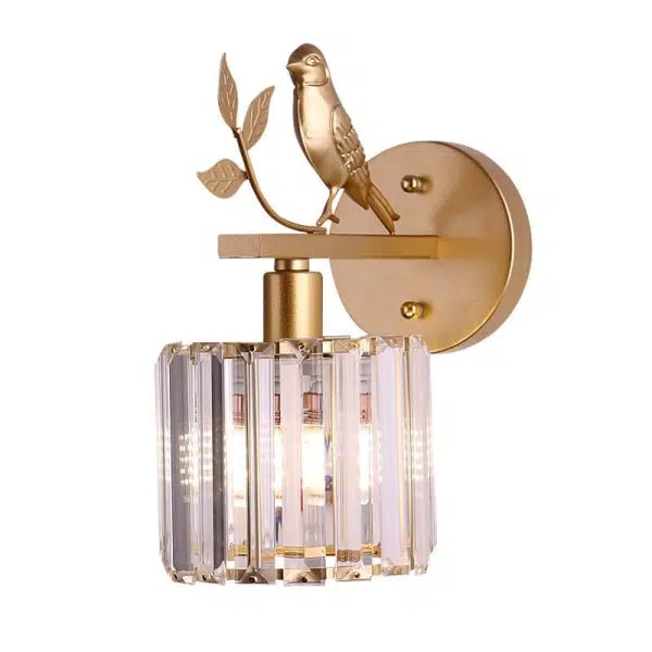 Vintage Light Luxury Crystal Bird 1-Light Wall Sconce Lamp - Image 13