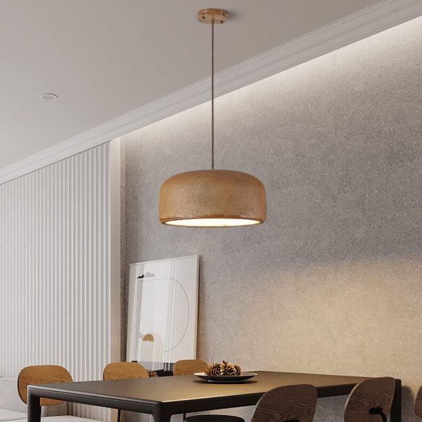 Japanese Minimalist Matte Texture Resin Dome 1-Light Pendant Light - Image 3