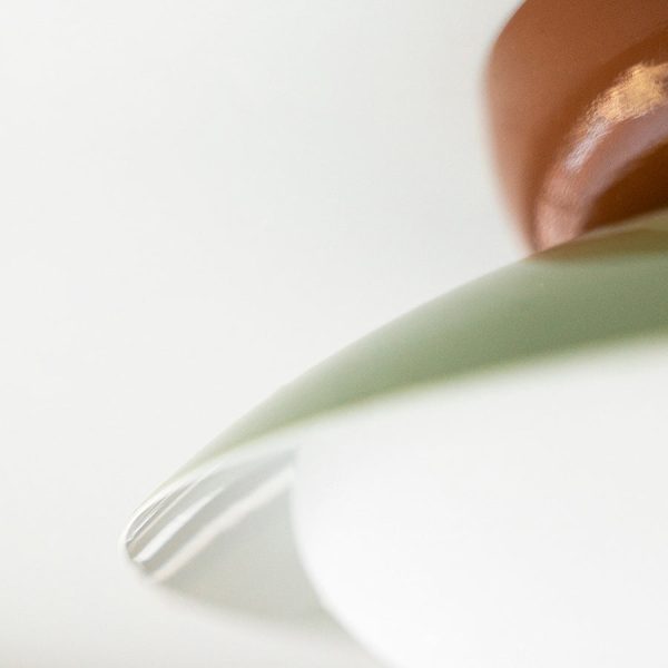 Contemporary Scandinavian Macaron Geometric Semicircle Shade LED Semi-Flush Mount Ceiling Light For Living Room - Image 7