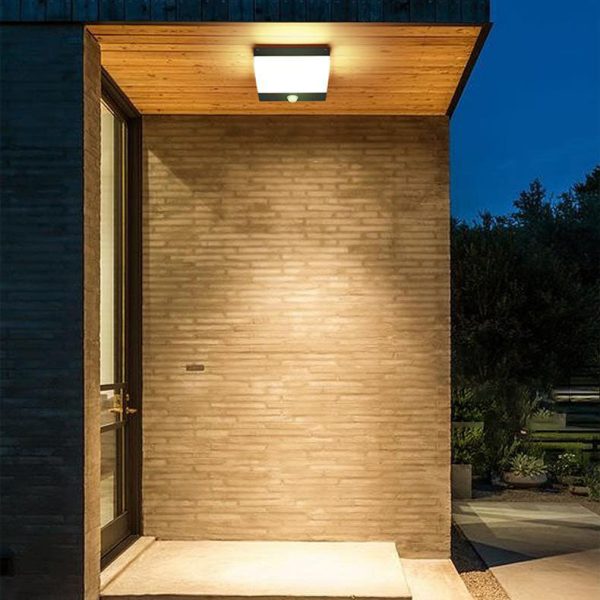 Modern Minimalist Die-Cast Aluminum Square Round Outdoor LED Flush Mount Ceiling Light - Image 2