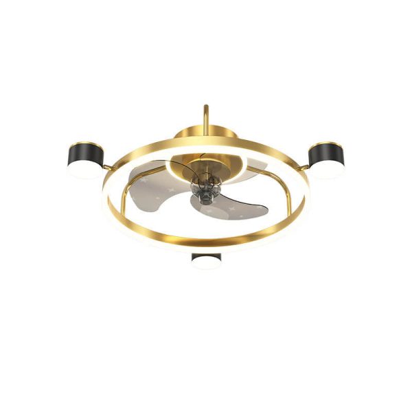 Modern Luxury Round Starry Sky Projection LED Flush Mount Ceiling Fan Light - Image 6