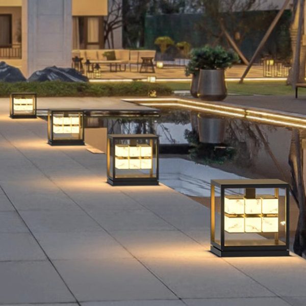 Modern Simplicity Waterproof Stainless Steel PC LED Solar Post Lamp Lawn Light For Garden - Image 3