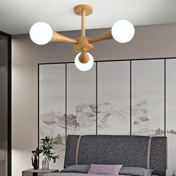 Japanese Log Fork 3/4/5-Light Semi-Flush Mount Light - Image 13