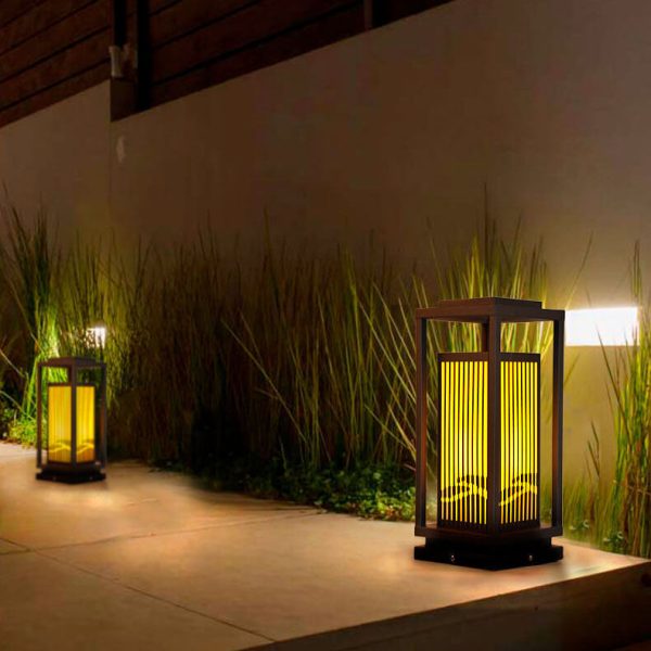 Modern Chinese Square Cage Outdoor Waterproof 1-Light Lawn Path Light - Image 4