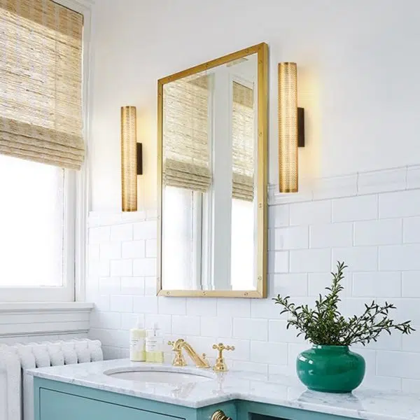 Modern Luxury Vanity  Grid Column Hardware Acrylic LED Wall Sconce Lamp - Image 10