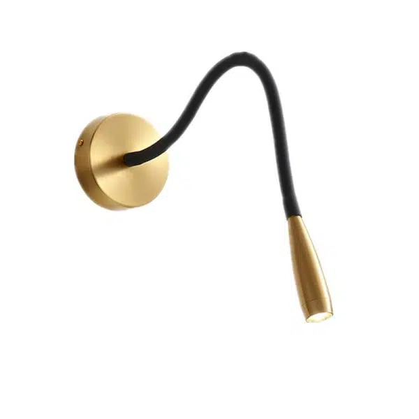 Simple Hose Spotlight Brass LED Reading Wall Sconce Lamp - Image 4