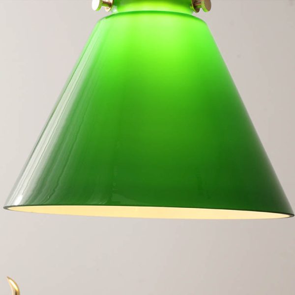 Contemporary Retro Green Cone Glass Copper 1-Light Pendant Light For Living Room - Image 7