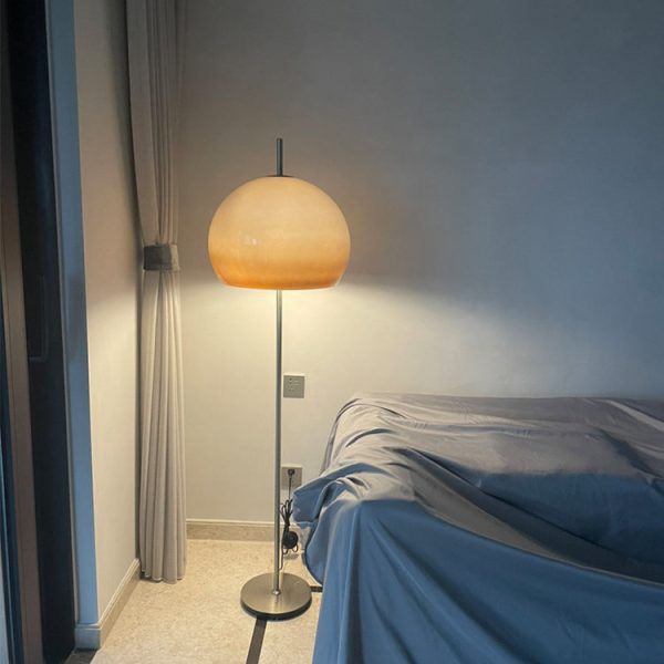 Contemporary Retro Mushroom Hardware Glass 2-Light Standing Floor Lamp For Living Room - Image 9