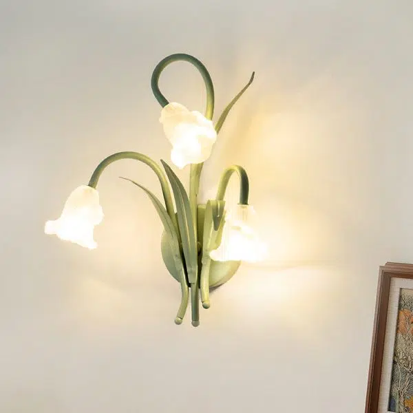 Contemporary Creative Floral Iron Glass 3/6 Wall Sconce Lamp For Bedroom - Image 11