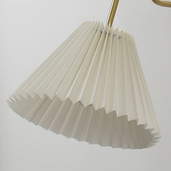 Nordic Vintage Walnut Brass Pleated Shade 1-Light Wall Sconce Lamp - Image 3