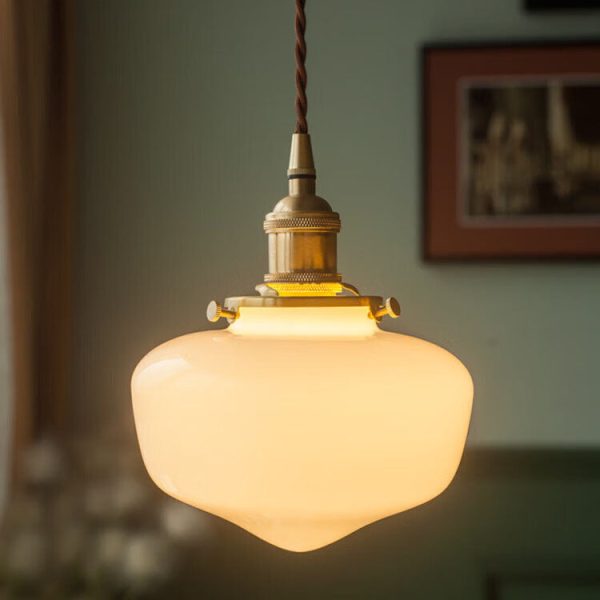 Nordic Vintage Lantern Brass Glass 1-Light Pendant Light - Image 3
