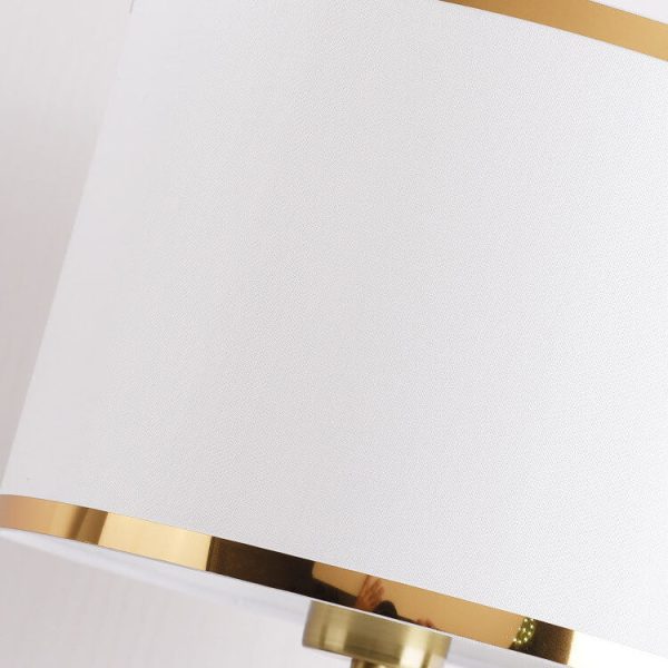 Modern Mid-Century Square Round Metal Fabric 1-Light Table Lamp For Bedroom - Image 7