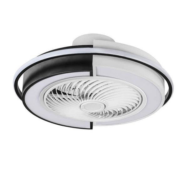 Modern Creative Round LED Semi-Flush Mount Ceiling Fan Light - Image 12