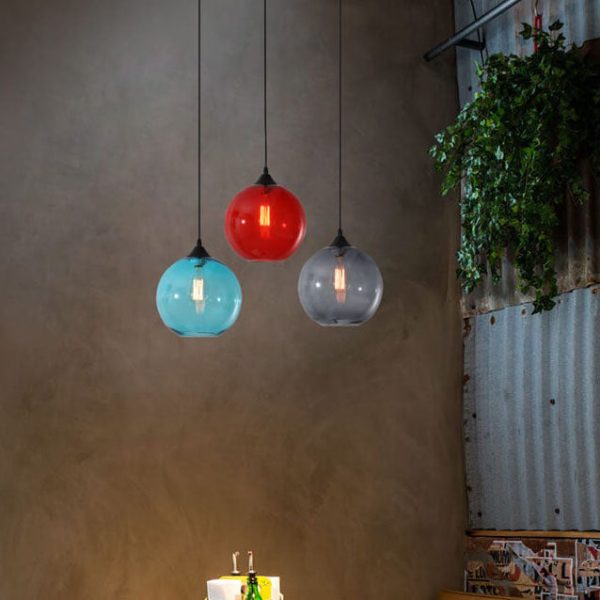 Nordic Minimalist Stained Round Glass 1-Light Pendant Light - Image 2