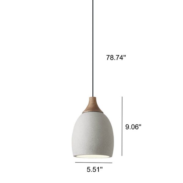 Minimalist Cement Dome 1-Light Pendant Light - Image 6