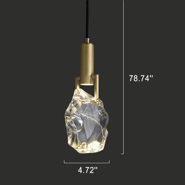 Modern Minimalist Ice Cube Crystal 1-Light Pendant Light - Image 3