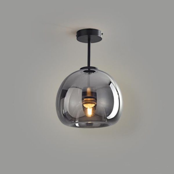 Nordic Light Luxury Round Glass Ball 1-Light Semi-Flush Mount Ceiling Light - Image 15