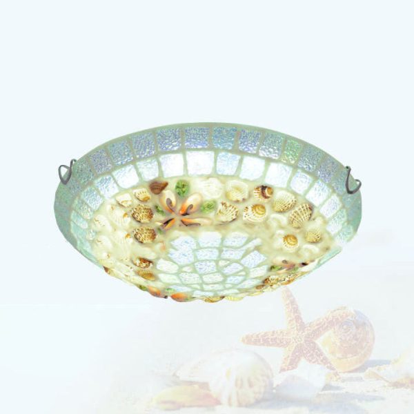 Tiffany Creative Mosaic Shells 1-Light Flush Mount Ceiling Light - Image 13