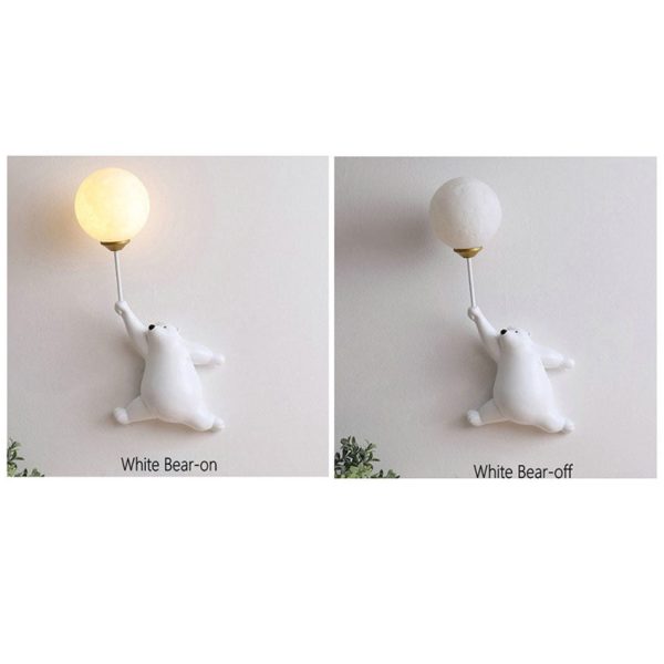 Modern Creative Bear Iron Glass 1-Light Wall Sconce Lamp - Image 13