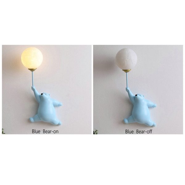 Modern Creative Bear Iron Glass 1-Light Wall Sconce Lamp - Image 12