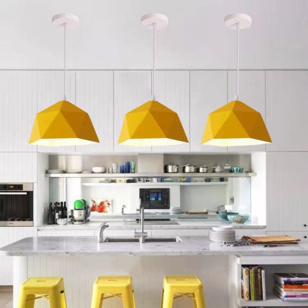 Modern Macaroon Iron Geometric Lozenge 1-Light Pendant Light - Image 10