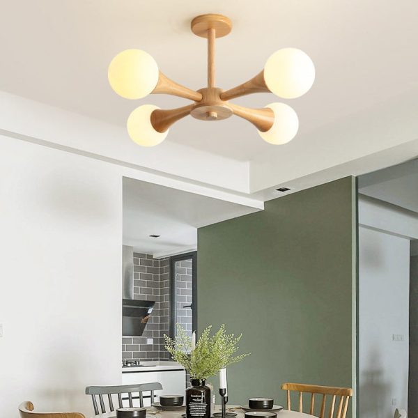 Japanese Log Fork 3/4/5-Light Semi-Flush Mount Light - Image 14