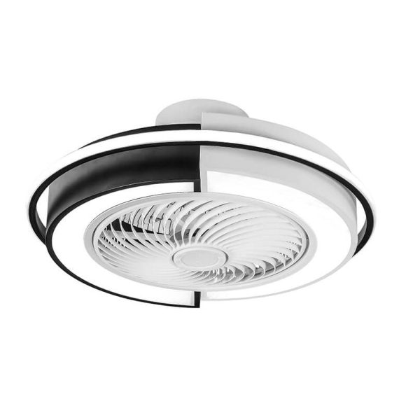 Modern Creative Round LED Semi-Flush Mount Ceiling Fan Light - Image 15