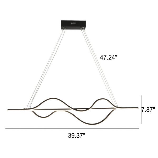 Modern Minimalist Lines LED Island Light Chandelier - Image 12