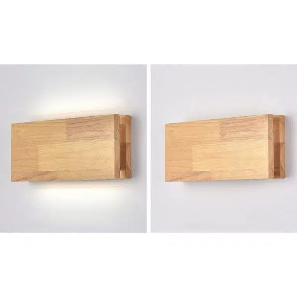 Japanese Wabi-sabi Log Wood Rectangular LED Wall Sconce Lamp - Image 13