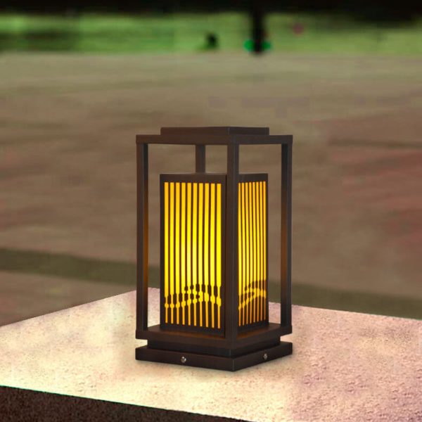 Modern Chinese Square Cage Outdoor Waterproof 1-Light Lawn Path Light - Image 7