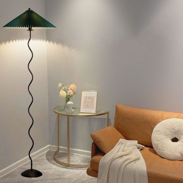 Vintage Fabric Pleated Shade 1-Light Standing Floor Lamp - Image 2