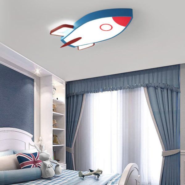 Cartoon Rocket-shaped Aluminum LED Flush Mount Ceiling Light - Image 7