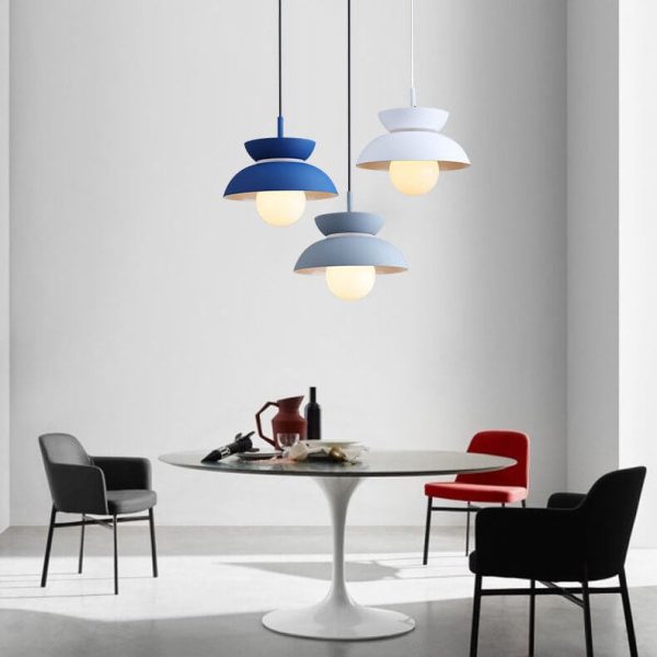 Nordic Minimalist Color Solid Aluminum 1-Light Pendant Light - Image 2