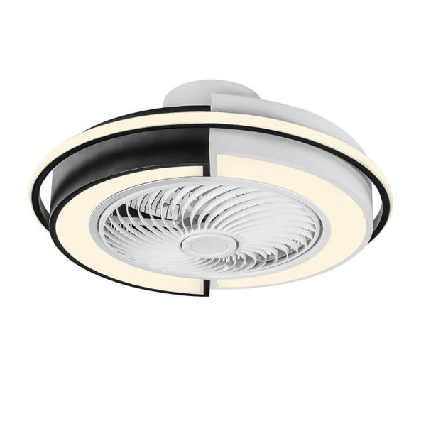 Modern Creative Round LED Semi-Flush Mount Ceiling Fan Light - Image 14