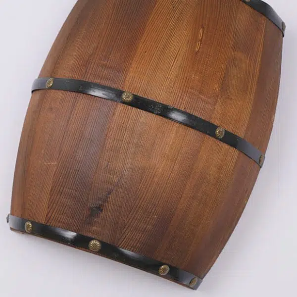 Industrial Vintage Half Barrel Wood 2-Light Wall Sconce Lamp - Image 6