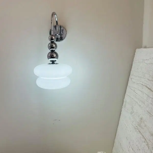 Macaron Cream Gourd Design Glass Shade 1-Light Wall Sconce Lamp - Image 5