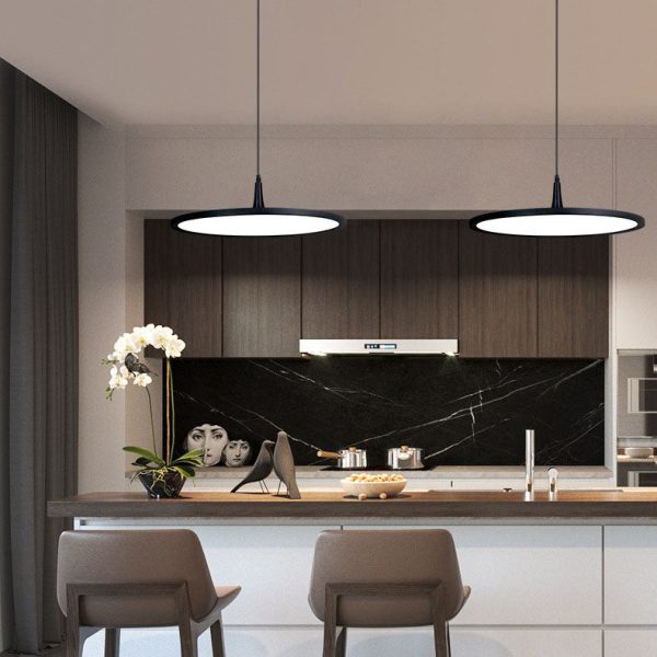 Modern Minimalist Aluminum Round Shape LED Pendant Light For Dining Room - Image 3