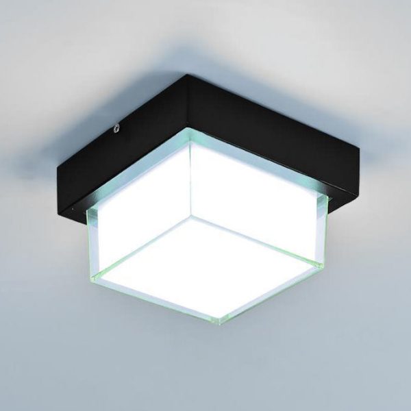 Modern Minimalist Die-Cast Aluminum Square Round Outdoor LED Flush Mount Ceiling Light - Image 9