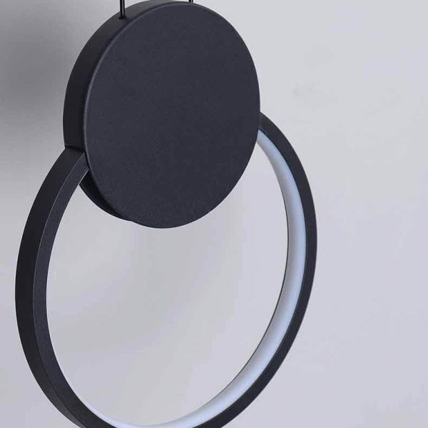 Modern Minimalist Iron Silicone Geometric Round Frame LED Pendant Light for Bedroom - Image 10