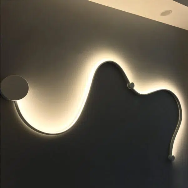 Modern Long Aluminum Snake Shaped 1-Light Curved LED Wall Sconce Lamp - Image 41
