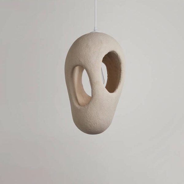 Japanese Wabi-sabi Resin Geometric Circle 1-Light Pendant Light - Image 18